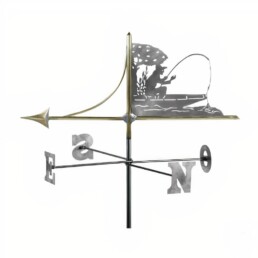 girouette de toit, girouette de toit artisanale, girouette de jardin artisanale, girouette de jardin originale, fabrication girouette de toit, girouette zinc, girouette pecheur, girouette poisson